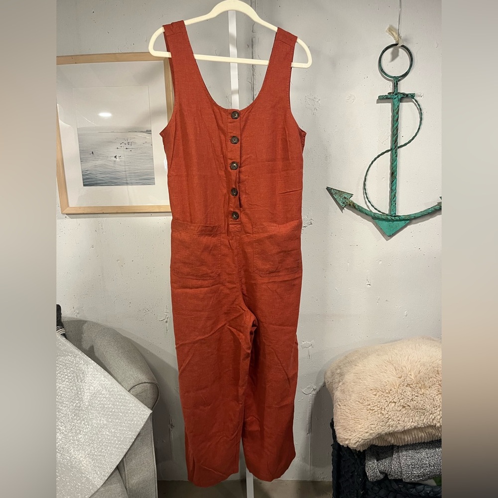 Marine Layer Sydney Button Front Jumpsuit - S - Picture 4 of 10